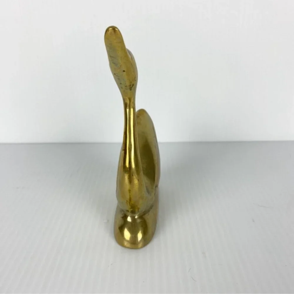 Brass Duck Ornament 3.5 X 5.5 inches Paperweight Decor - Picture 2 of 8